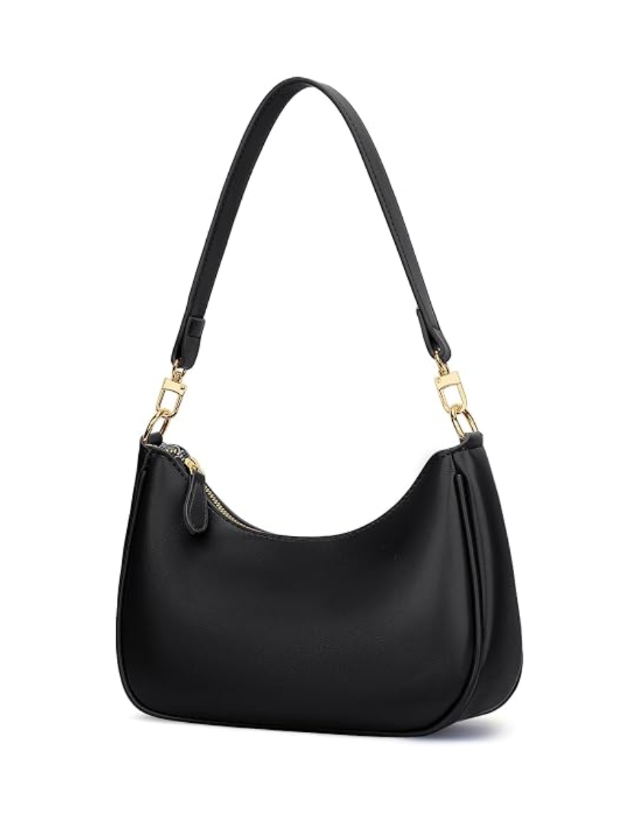 black baguette shoulder bag