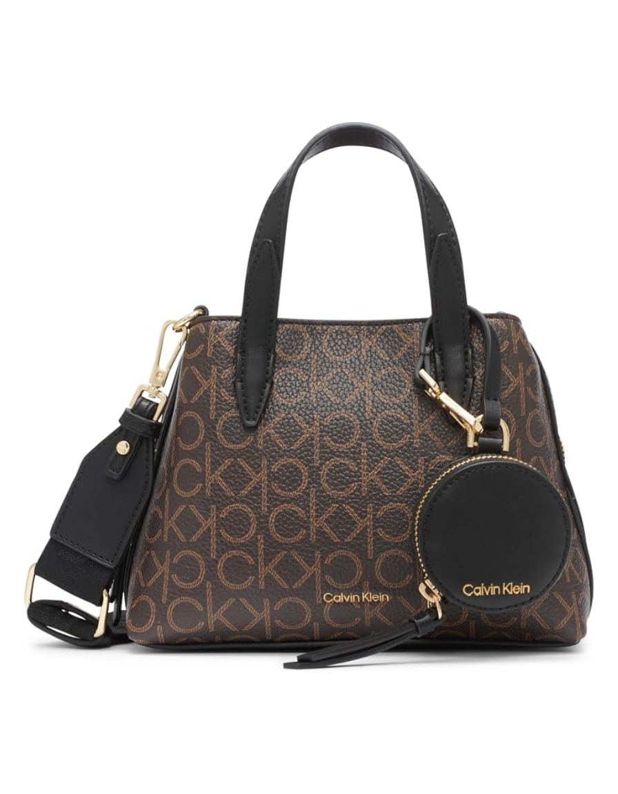 brown mini satchel with a coin pouch