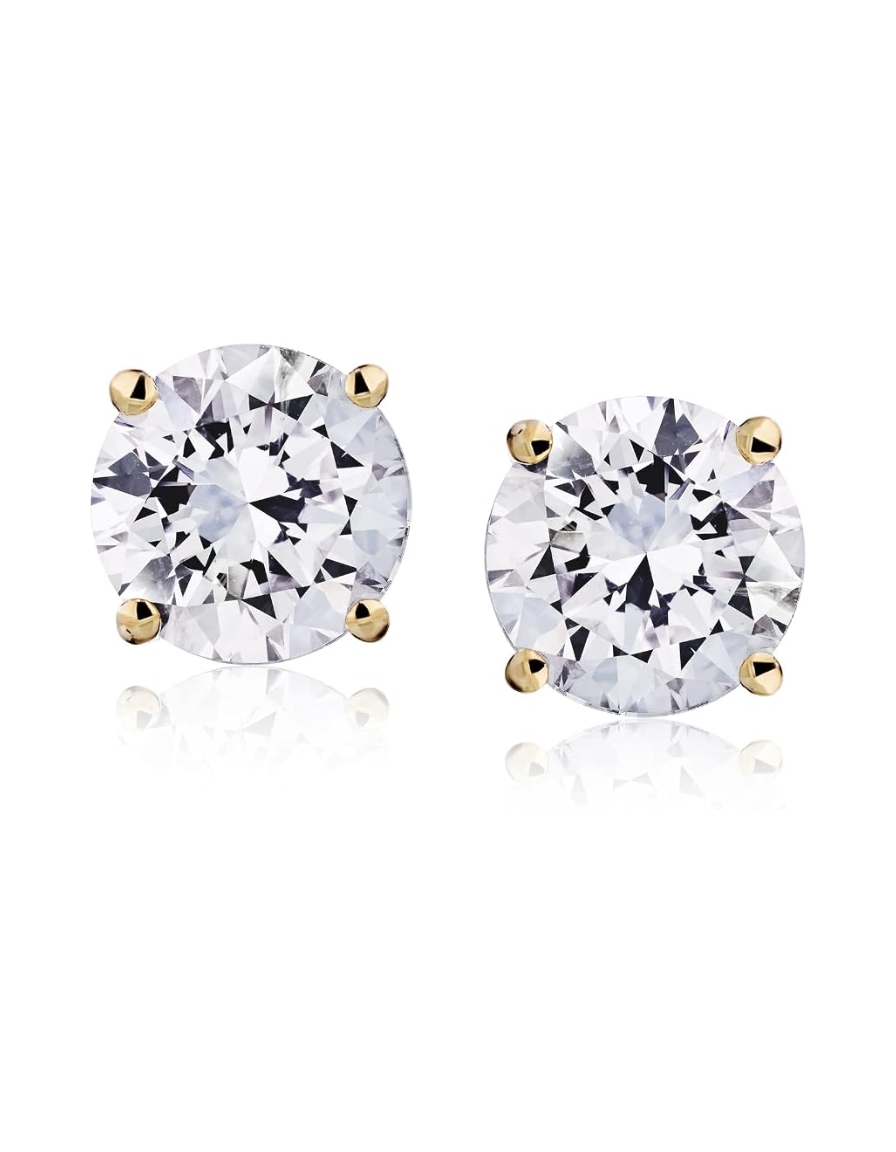 gold-tone round stud earrings